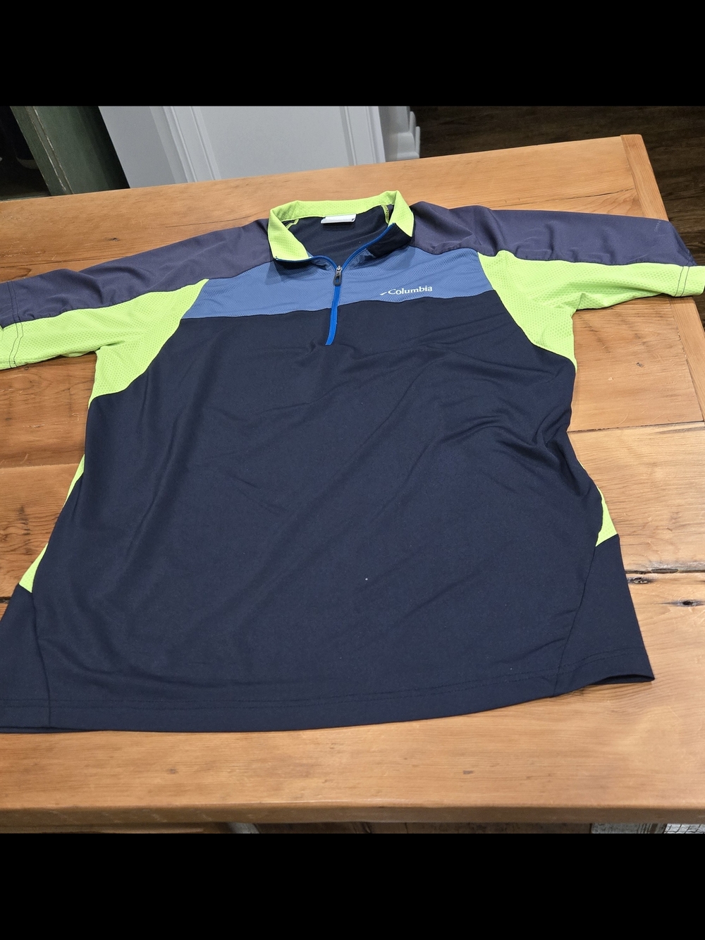 Columbia Men's Colorblock 1/4 Zip Pullover - Navy & Lime